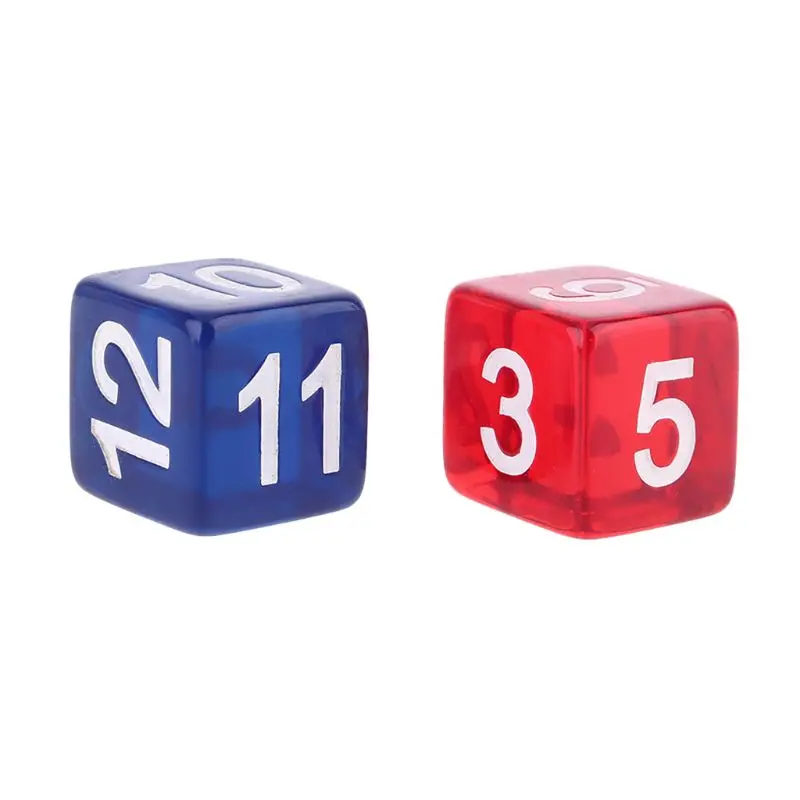 

H053 2pcs Six Sided Polyhedral Dice Beads Numbers Square Edged for Party Club Board RPG Playing Game