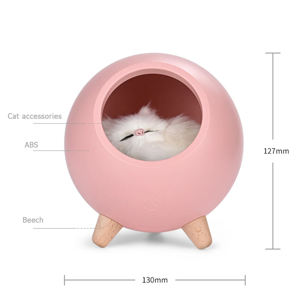 

Cat Night Light Ornaments Atmosphere Light Touch Dimming Pet House Atmosphere Bedside Charging Lamp Ideas Kids Bedroom Gifts