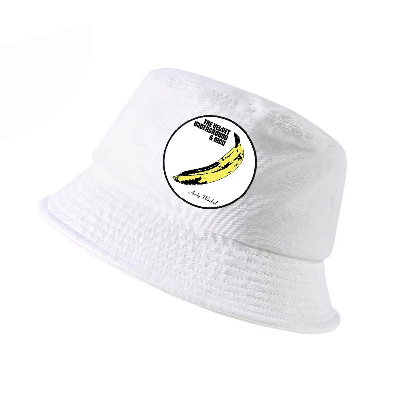 

The Velvet Underground & Nico Banana Art bucket hat Summer MenWomen fisherman cap Cartoon Printing panama fishing hats