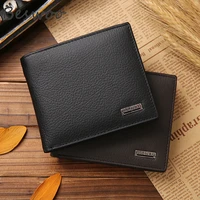 mens genuine leather wallets business card holder premium short real cowhide wallets for man luxury money bag coin purse clutch