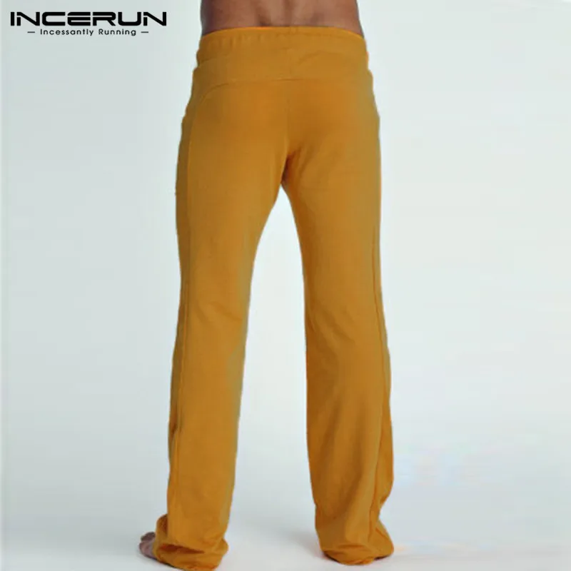 

Men Pants Joggers Solid Color Drawstring Workout Sweatpants Cozy Loose Streetwear Casual Mens Straight Trousers INCERUN S-5XL