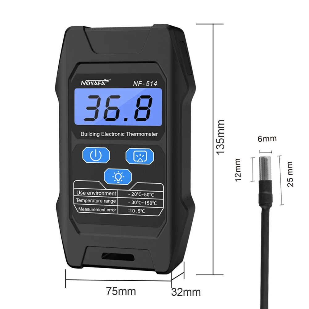 

NF-514 Portable Building Electronic Temperature Tester High Accurancy LCD Display Temperature Measuring Instrument