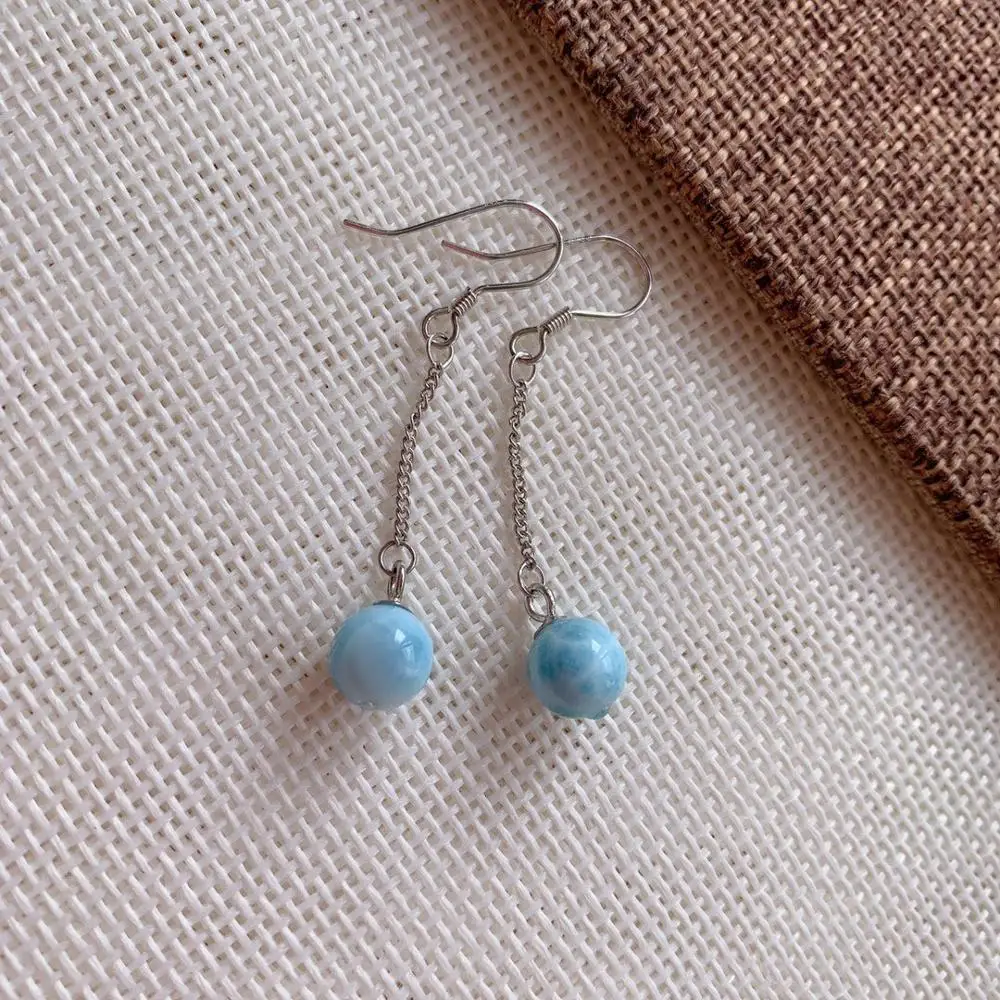 Женские серьги 912 из серебра 925 пробы с натуральным драгоценным камнем 7 5 мм |