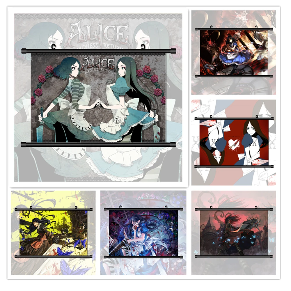 Японское аниме Алиса Безумие возвращает настенное искусство холст живопись