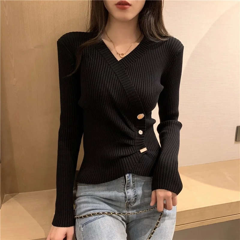 

CMAZ 2021 Autumn Winte Sweater Women Tops Knitted Pullover Korean Style Cardigan Soft Warm Pull Thick Outwear