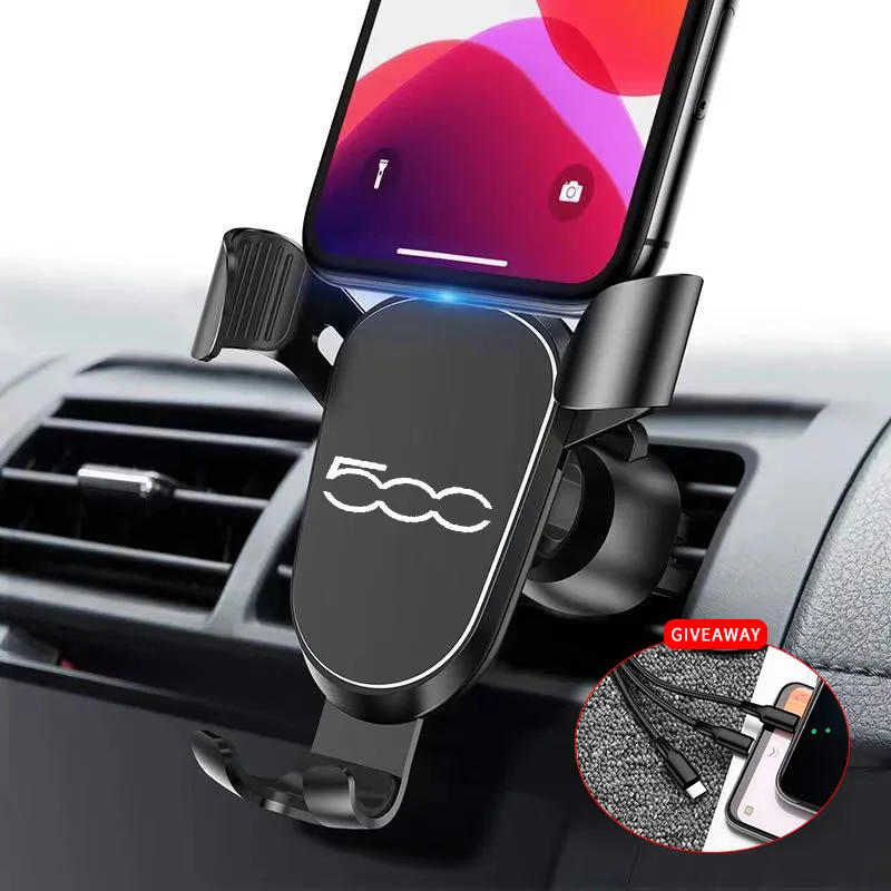 Metal Phone Holder Car Air Outlet-Holder Mobile Phone personality Bracket Support for fiat 500 500 c Aegean panda Uno Tipo Doblo