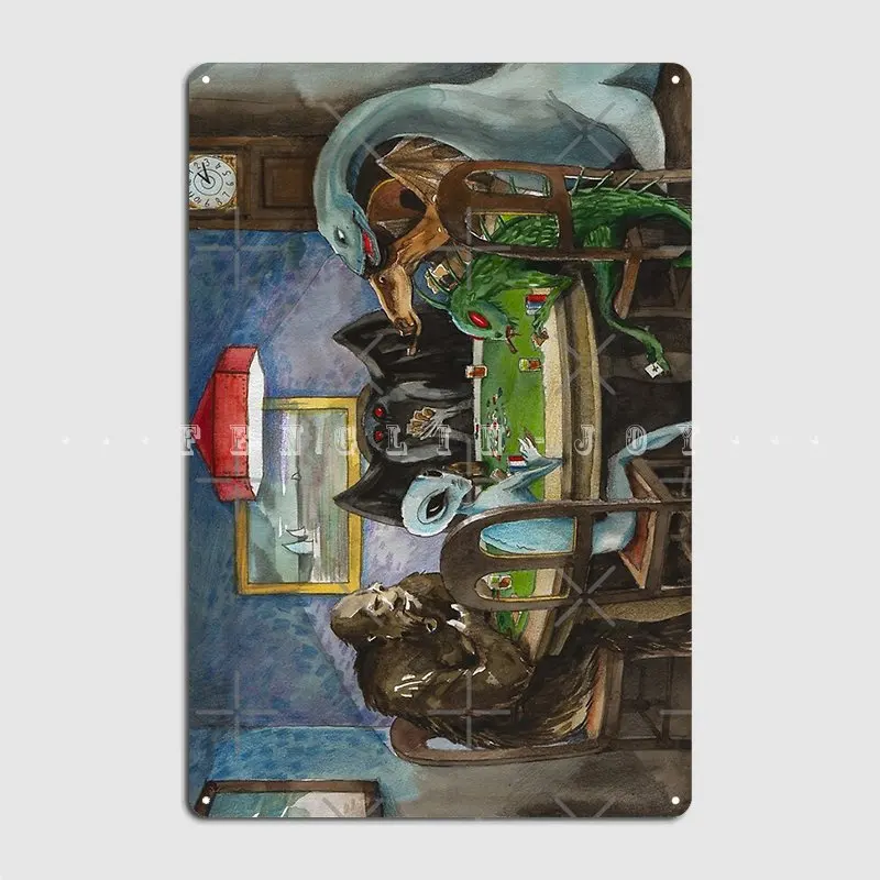 Плакат плакат покер Cryptids металлическая табличка настенная пещера клубный бар