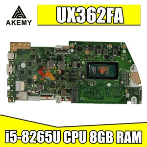 akemy for asus ux362fa el142t zenbook flip ux362 laptop mainboard motherboard with i5 8265u cpu 8gb ram tested full 100 free global shipping