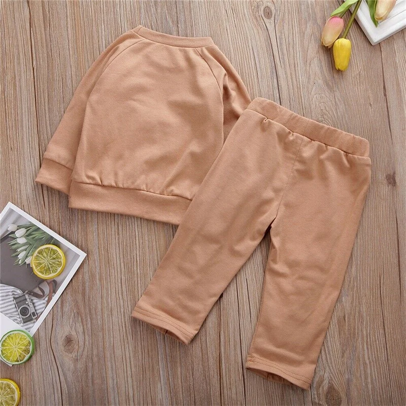 Милые осенние комплекты одежды для маленьких девочек комплект из 2 предметов