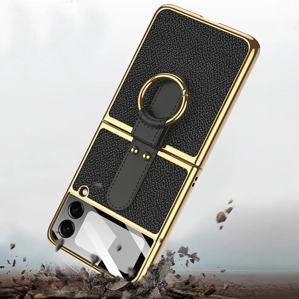 Чехол для телефона с кольцами Samsungs Galaxy Z Flip 3 противоударный защитный чехол