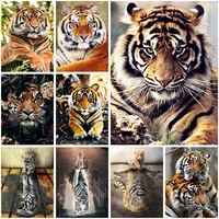 diy diamond painting animal tiger reflection cat jungle 5d cross stitch mosaic diamond embroidery home decoration christmas gift
