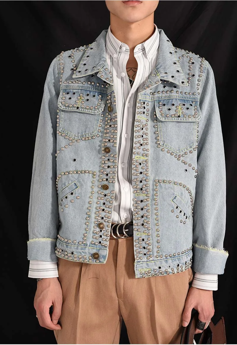 KIOVNO мужские камуфляжные повседневные джинсовые куртки с передними карманами в