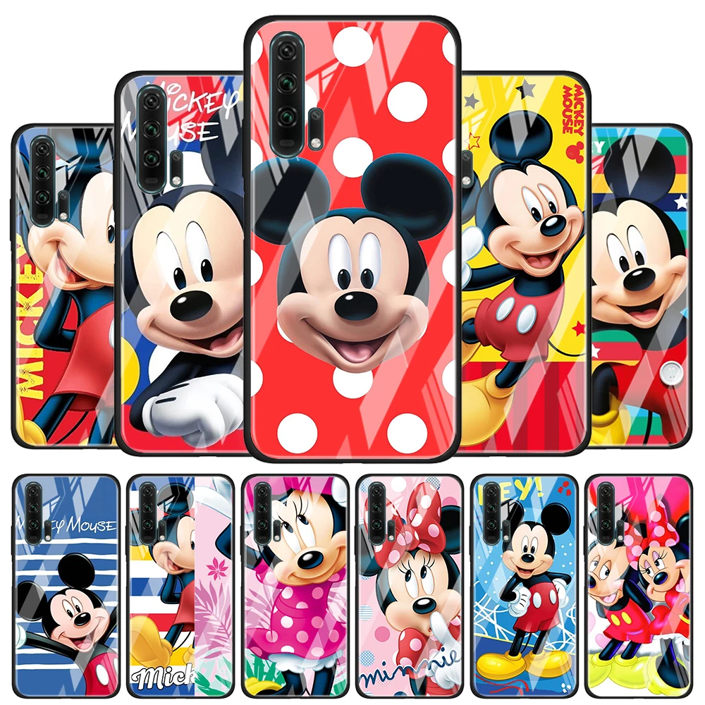 

Cute Mickey Disney Mouse for Honor 30 20 10 9X Pro Plus Lite 8X Huawei Y8P Y6P Y5P Y9 Y7 Y6 2019 Tempered Glass Phone Case