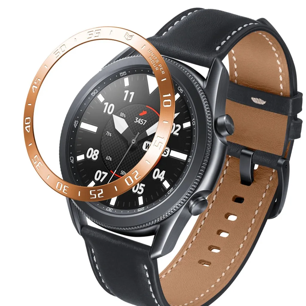 

Free Shipping For Samsung Galaxy Watch 3 45mm Scale Watch Ring Adhesive Cover Scratch Metal Colorful Sports Bracelet Accessories