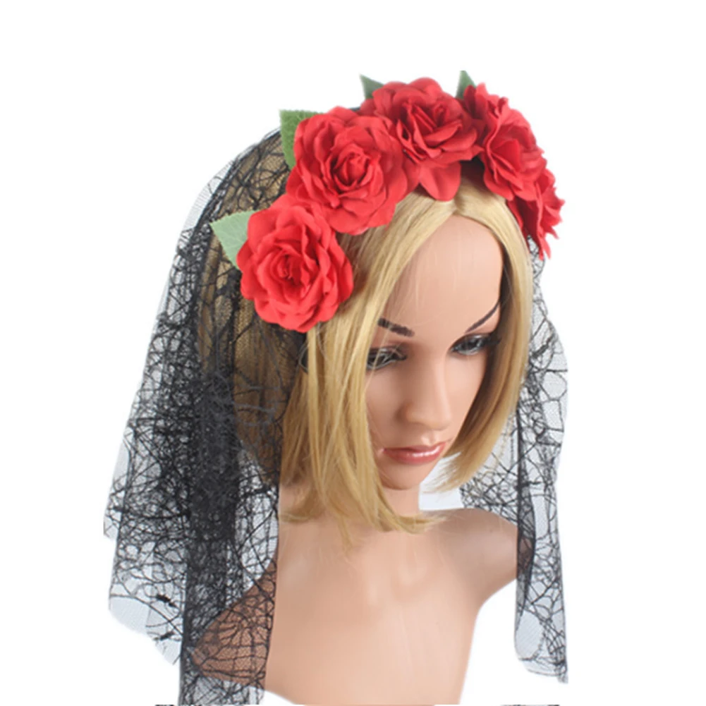 Ободок для волос на Хэллоуин с черепом и хризантемой 1 шт. | Дом сад