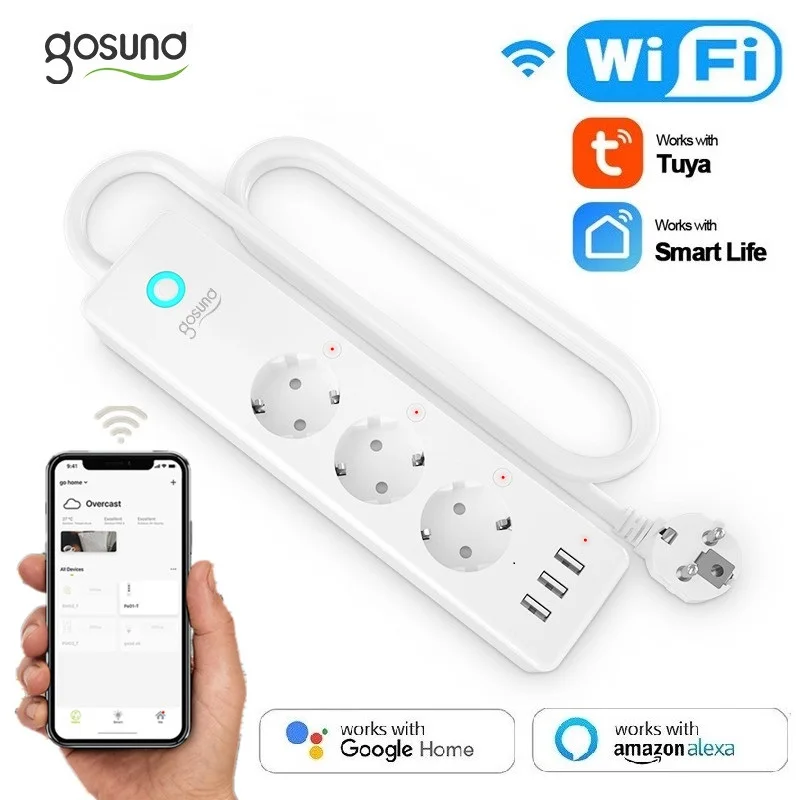 Умный удлинитель Gosund с 3 USB-портами 16 А | Электроника
