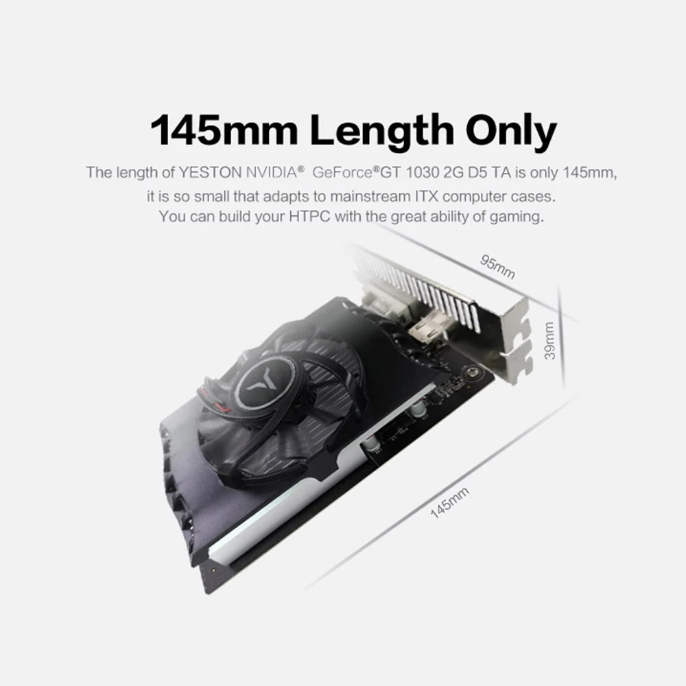 Отдельная видеокарта Yeston GT1030 2G D5 Extreme Edition для настольных компьютерных игр офиса и