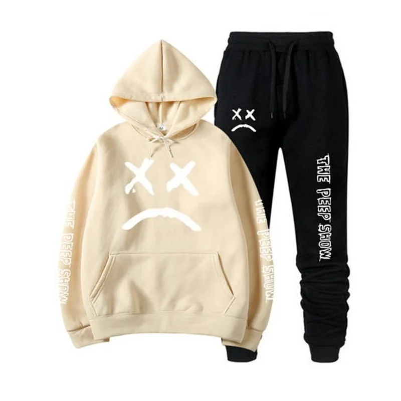 

Men's Sportswear Hoodie + Pants Fall/Winter Hooded Sports Shirt Track and Field Suits Men's Sportswear Hoodie