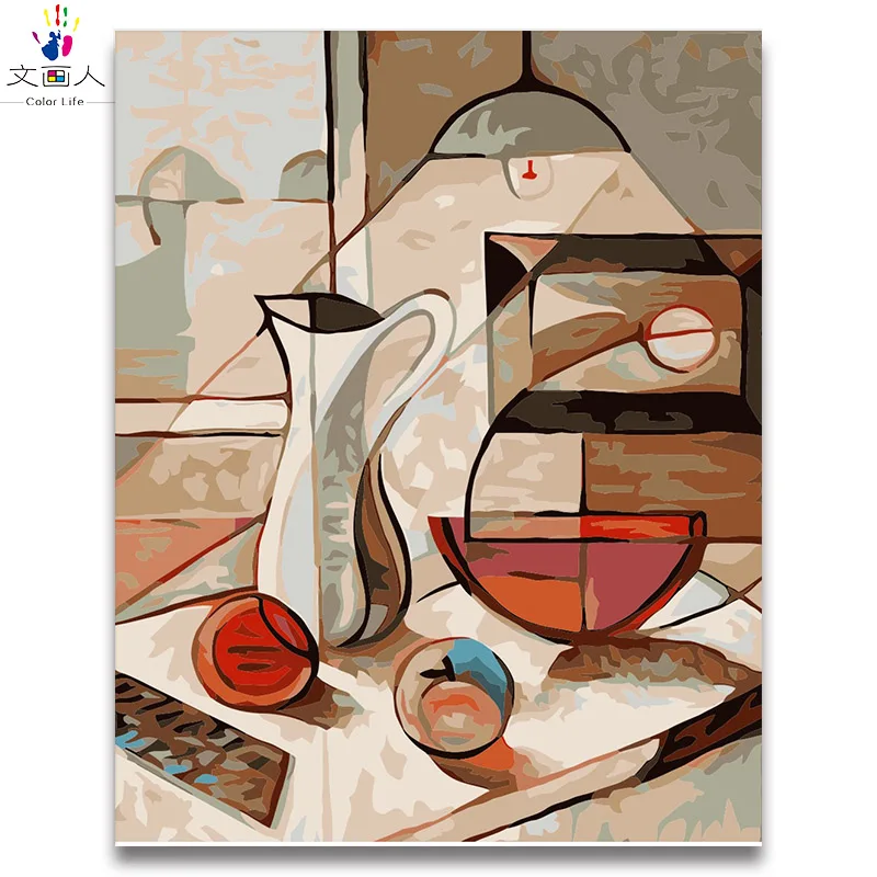 Abstract oil painting Dining table picture paintings by numbers Still life Draw on canvas in colors | Дом и сад