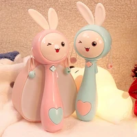 hs baby bunny music teether rattle toy for child early education mobile cot kid bed bell newborn stroller crib infant pacifier