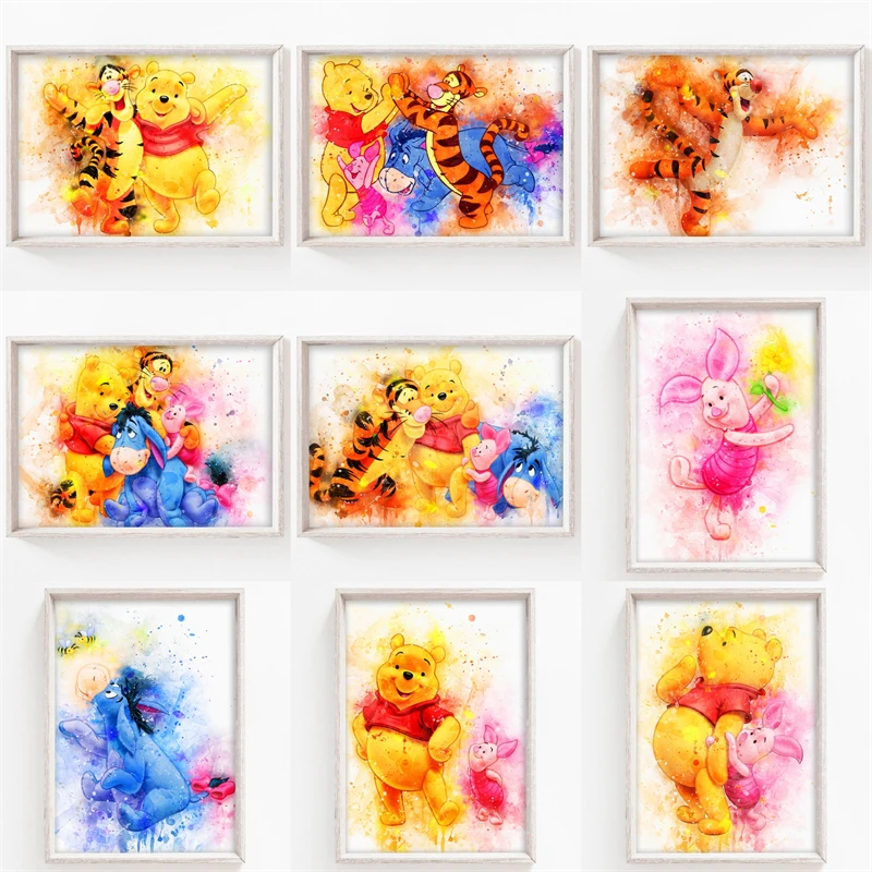 

Disney Winnie The Pooh Decoration Poster Canvas Painting and Living Room Decoration Wall Art Prints for Modern Home Decor
