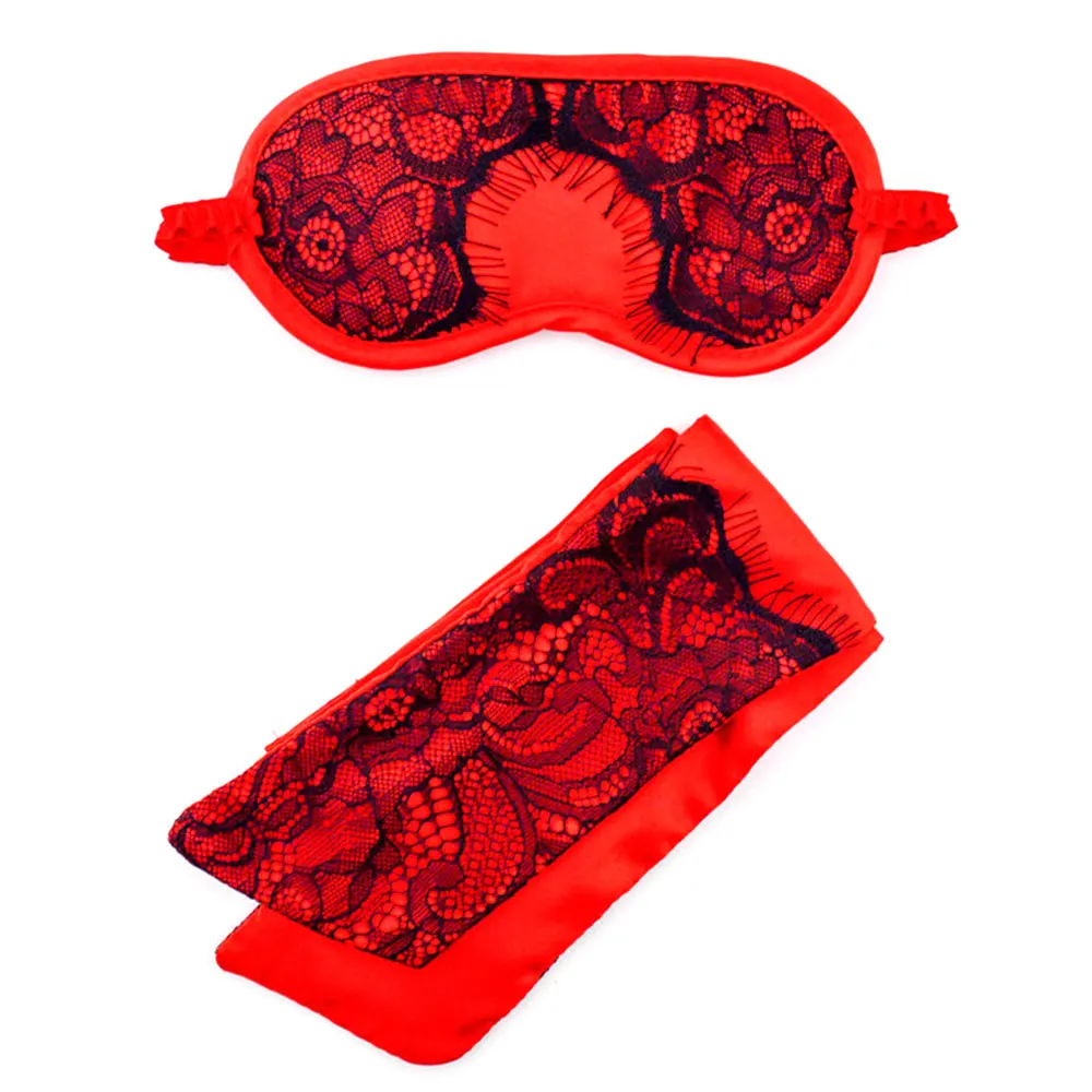

Lace Eye Mask Bundled With Tie Bow Sleeping Mask Soft Red Breathable Blindfold Headband Eyepatch Night Mask Eyeshade For Gifts