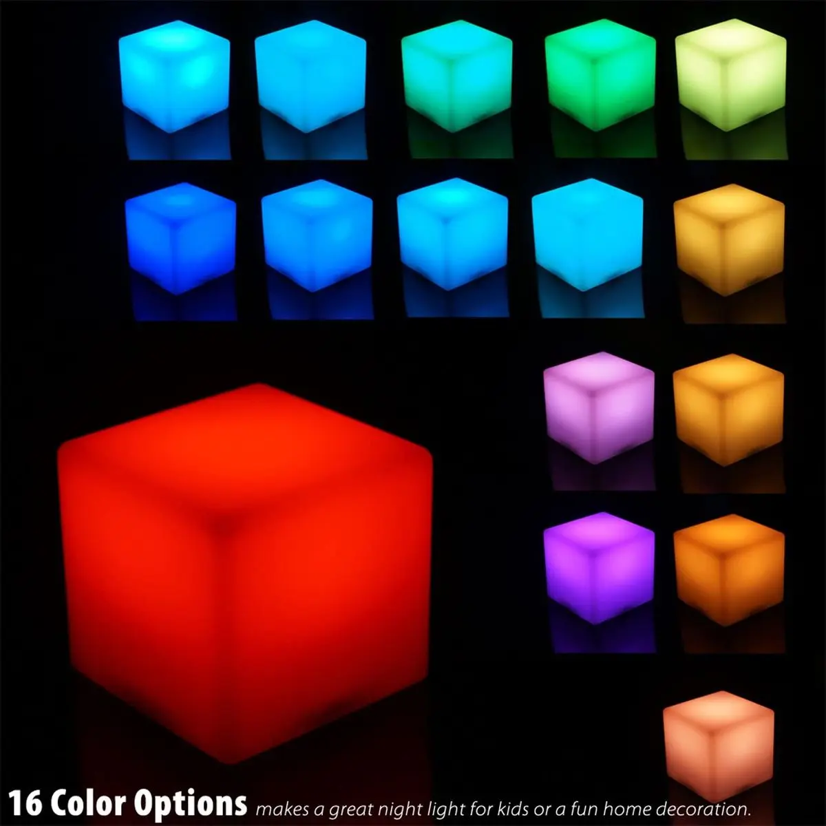 

LED Cube Night Light 10cm/15cm/20cm Dimmable Square Table Lamp 16 Colors Desktop Decor Lights for Kid's Gifts Home Room Lighting