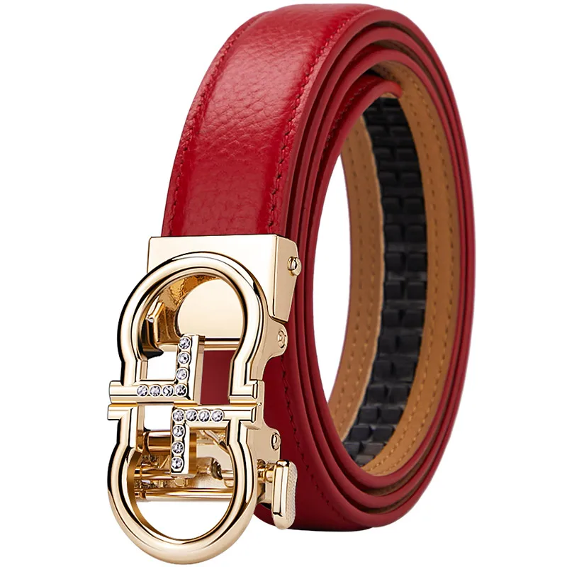 WILLIAMPOLO 2021 new style Genuine leather WoMen Belt Fashion alloy high quality luxury cowhide casual business Automatic Buckle