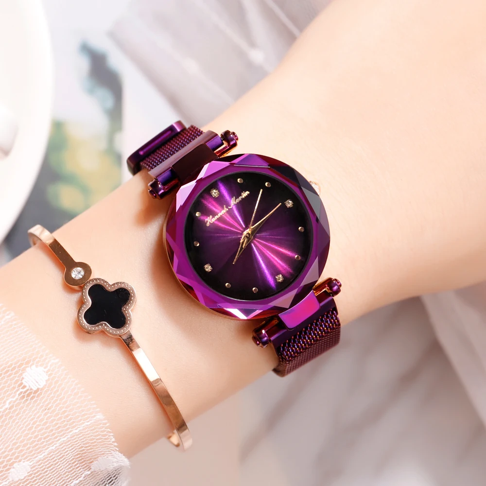 

HM Japanese Movement Women Fashion Quartz WristWatch Bling Dials Magnetic Buckle Band Waterproof Luxury Ladies Watches HM08