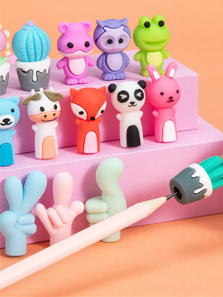 Caps Silicone Pencil Tip Protector Cover Pencil Extender Kawaii Accessories School Stationery Supplies For Student