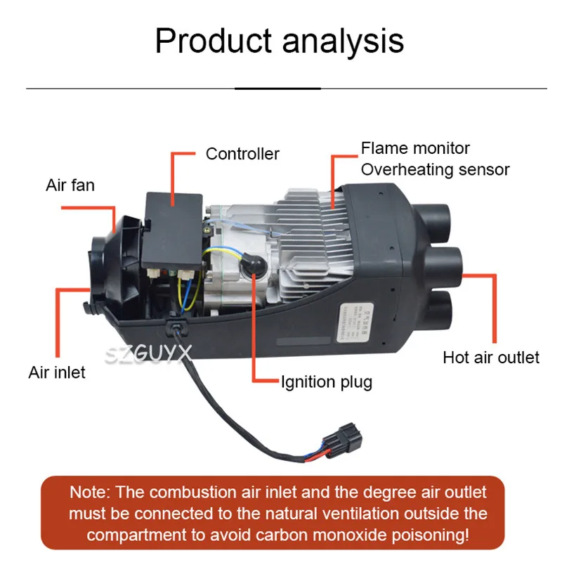 Горизонтальный дизельный Обогреватель из алюминиевого сплава парковочный
