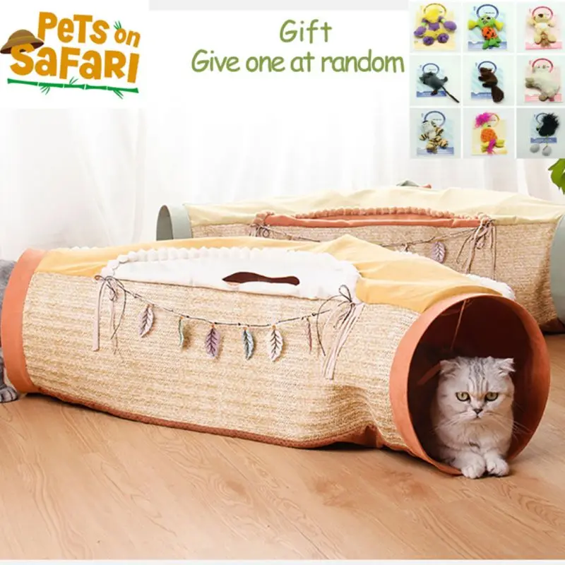 

Four Seasons Cat Tunnel Puzzle Collapsible Cool Avocado Orange Shaped Pet Toys