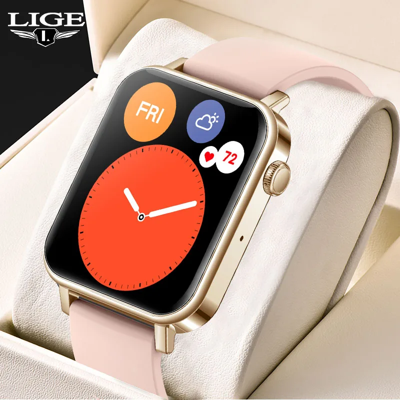 

Смарт-часы LIGE женские с сенсорным экраном 1,69 дюйма, спортивный фитнес-трекер, новинка 2021, женские Смарт-часы для Android и IOS