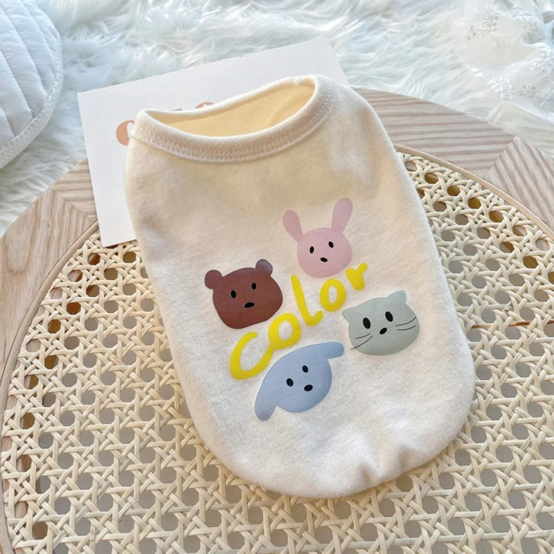 

Pet dog cat clothes cute animal printed dog Vest Breathable hoodies for small dog pet cotton clothing puppy pug Jacket chihuahua