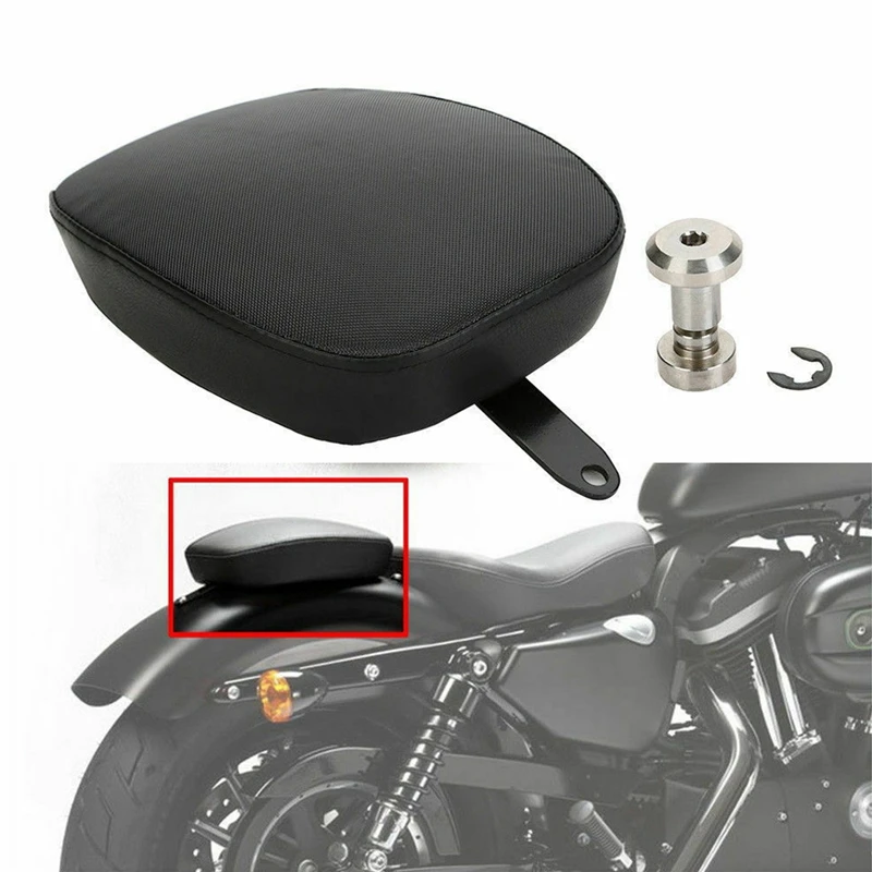 for Sportster XL1200 883 2014-2016 Motorcycle Seat Black Leather Rear Pillion Passenger Pad |