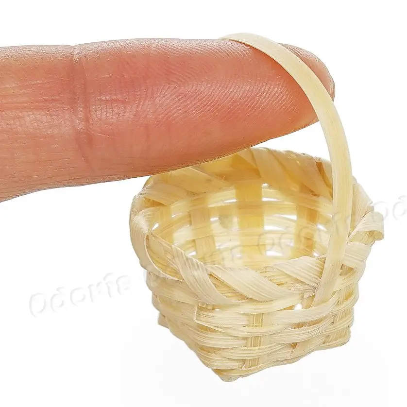 Odoria 1:12 Miniature Bamboo Rattan Frame Hand-woven Vegetable Food Storage Basket Kitchen Dollhouse Accessories Decor | Игрушки и