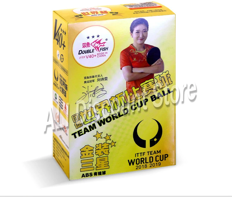 

2019 Double Fish Ittf Team World Cup Table Tennis Balls 3 Star D40+ Abs Table Tennis New Material Plastic Poly Ping Pong Balls