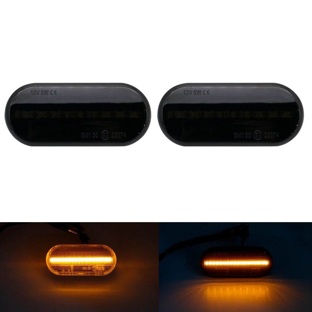 2X Smoke Lens Dynamic Flowing LED Turn Signal Side Marker Light Blinker Lamp for Ford Fiesta Volkswagen VW Bora Golf 3 4 | Автомобили и