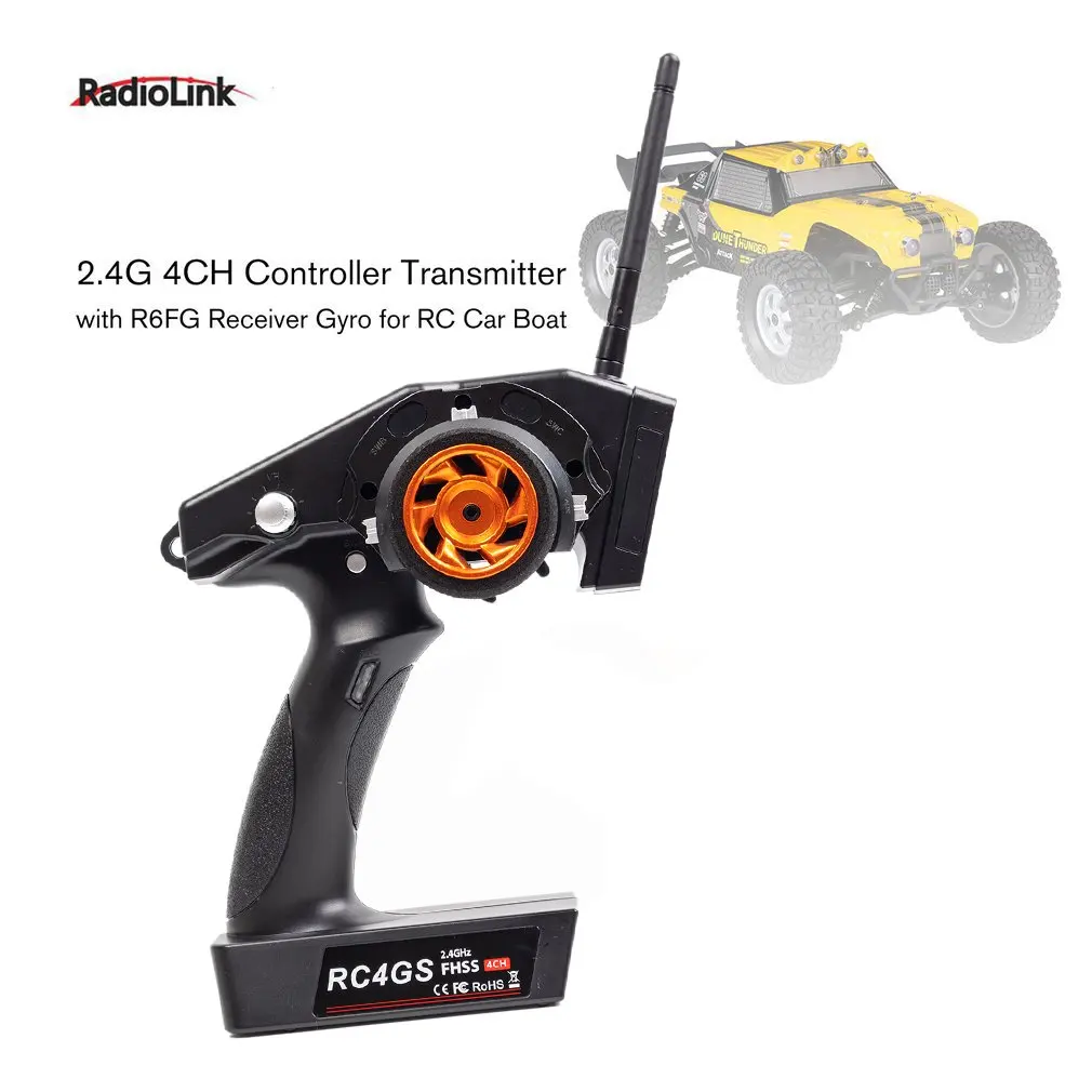 

RadioLink RC6GS Transmitter 2.4G 6CH RC Car Boat Controller Transmitter&R6FG Gyro Inside Receiver for RC Car Boat