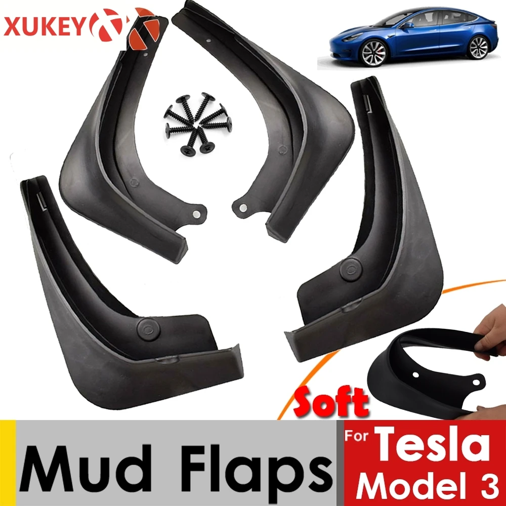 Спортивные Брызговики передние и задние Автомобильные для Tesla Model 3 2016 2017 2018 2019 4
