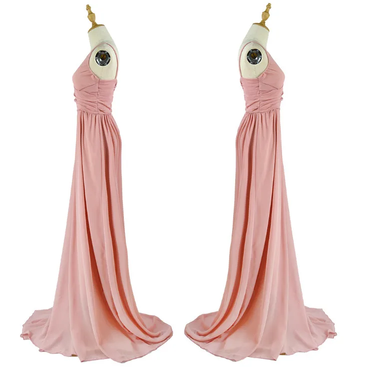 

Mayata 2019 New elegant sleeve chiffon floor-length women party prom evening pink long dress female clothing clothes