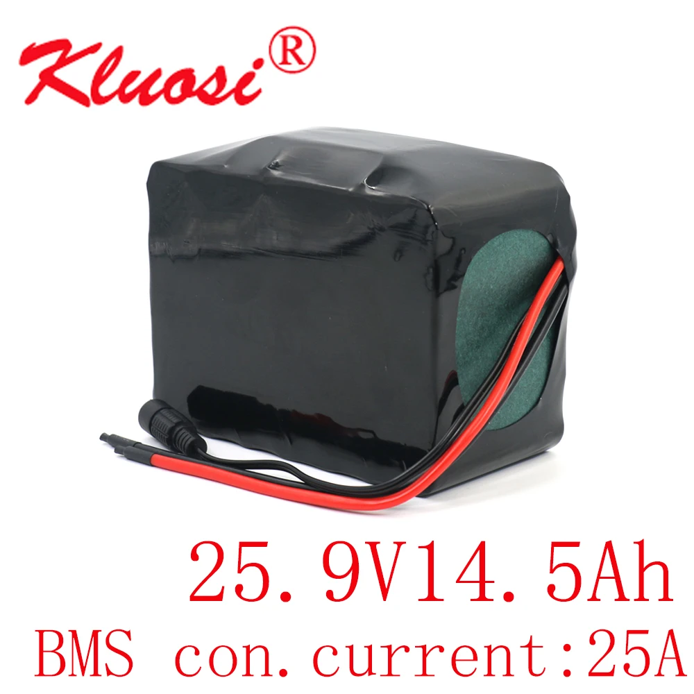 

KLUOSI 7S5P 25.2V 24V 14.5Ah 15Ah 29.4V Lithium Battery Pack with 25A BMS for Electric Motor Bicycle Scooter Wheelchair Motor
