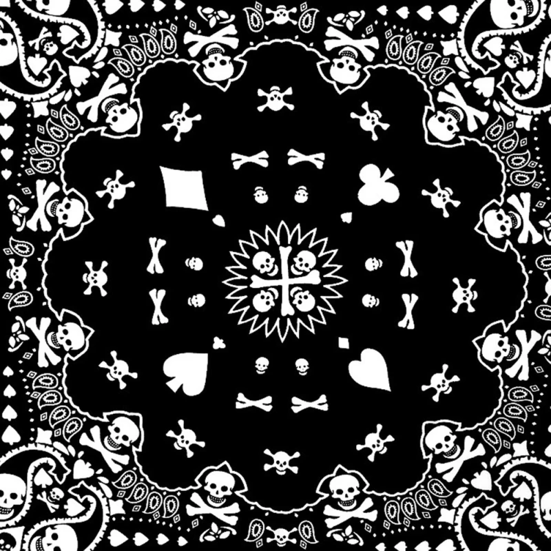 Бандана с черным черепом BTLIGE готический головной убор повязка на запястье