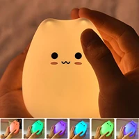 led night light for children bedroom night lamp touch sensor cute silicone animal lights colorful desk lamp bedroom decorations