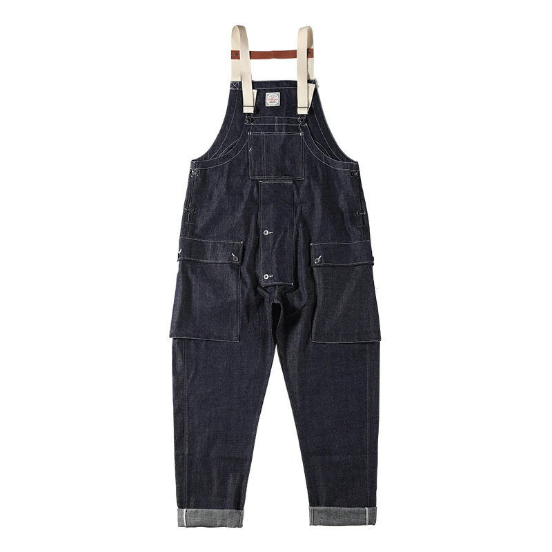 

Tornado Naval Red Dungaree Army Vintage Style 12oz Denim Men Overalls Loose Fit