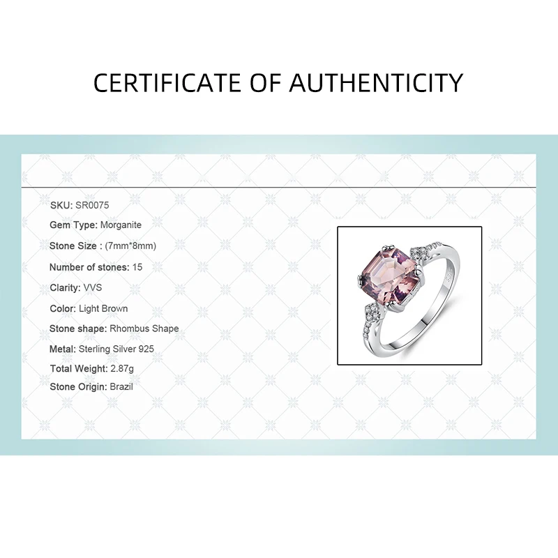 Модные кольца JoyceJelly из морганита для женщин серебро 925 пробы свадебные украшения