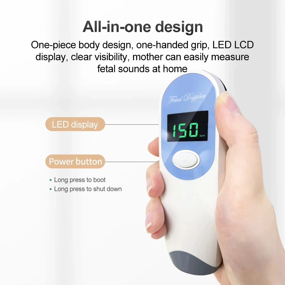 Prenatal Doppler Fetal Baby Heart Rate Monitor Home Pregnancy Detector LCD Display No Radiation Women | Красота и здоровье