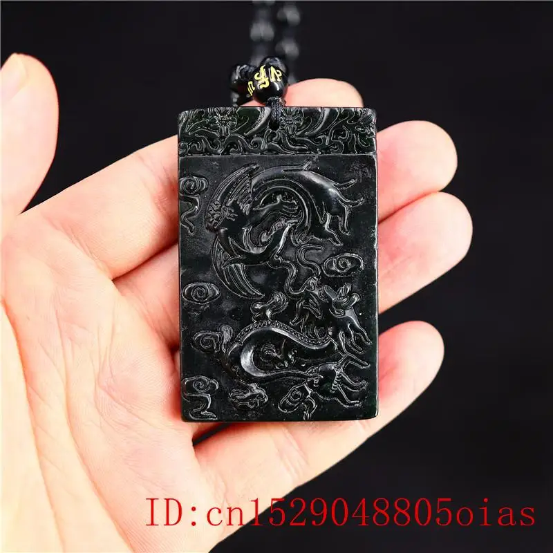 Нефритовый дракон феникс амулет-подвеска модные натуральные ювелирные изделия