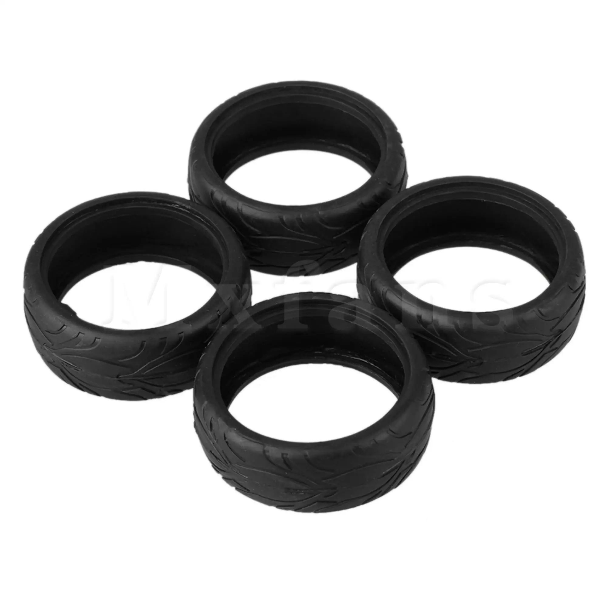 4PCS Black Flame pattern Skin Tyre for RC 1:10 D-006 On-road Car