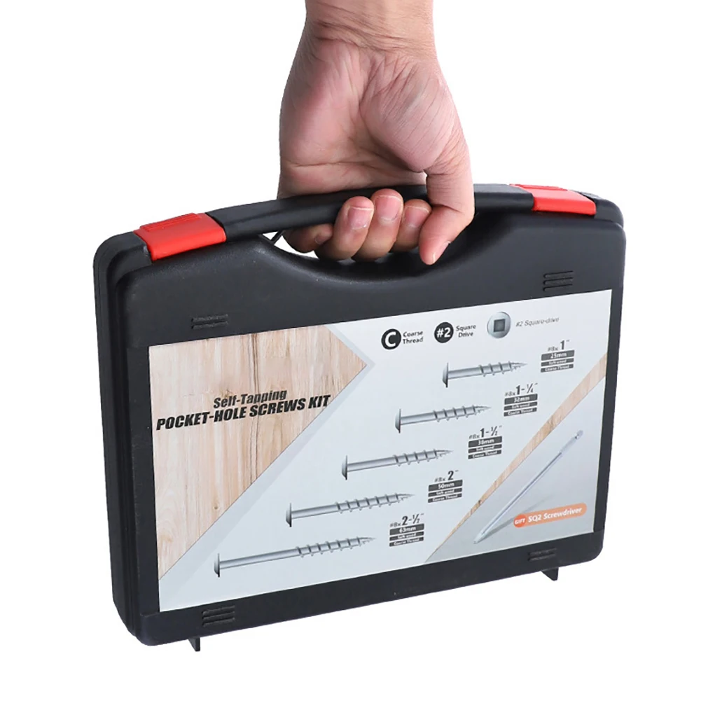 

552pcs/box Carbon Steel Screws Fine Coarse Self Tapping Screws Sq2 Screw Driver Strong Corrosion Resistance Anti-Rust Screws